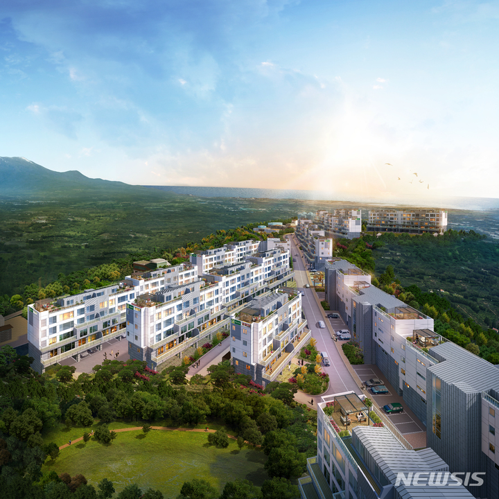 [서울=뉴시스] 제주더힐테라스 투시도. (이미지=금호건설 제공)