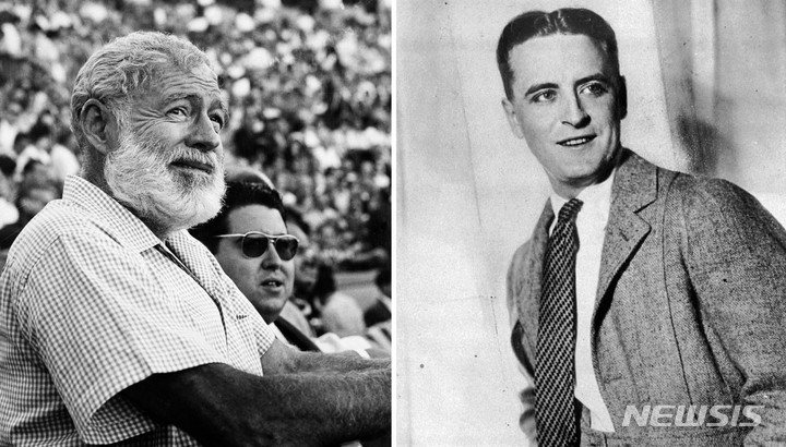 [서울=AP/뉴시스] 어니스트 헤밍웨이(왼쪽)과 스콧 피츠제럴드. 