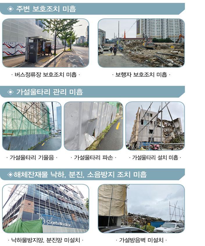 해체공사장 위험요인 사례. (사진=국토교통부 제공) *재판매 및 DB 금지