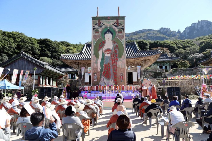 [해남=뉴시스] 미황사 괘불재. *재판매 및 DB 금지