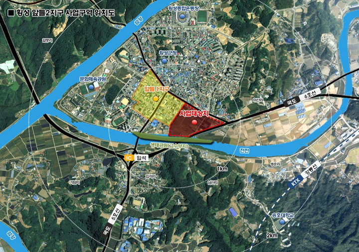 횡성 앞들2지구 위치도. *재판매 및 DB 금지