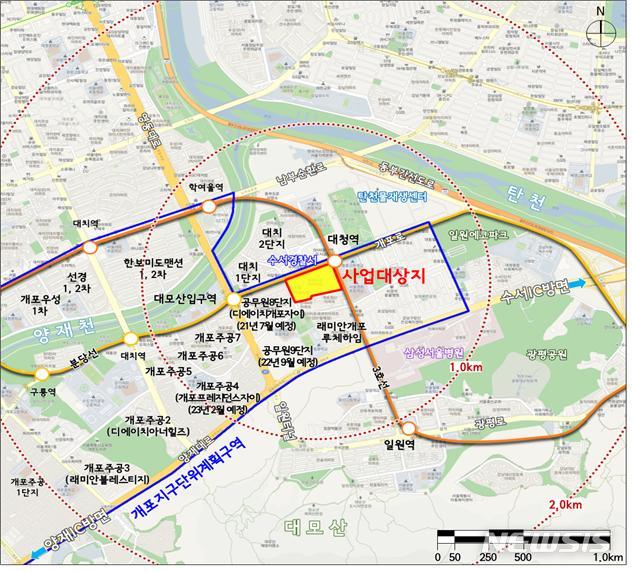 [서울=뉴시스]개포우성7차아파트 재건축 정비구역 위치도. 2021.10.28 (사진 = 서울시 제공) photo@newsis.com