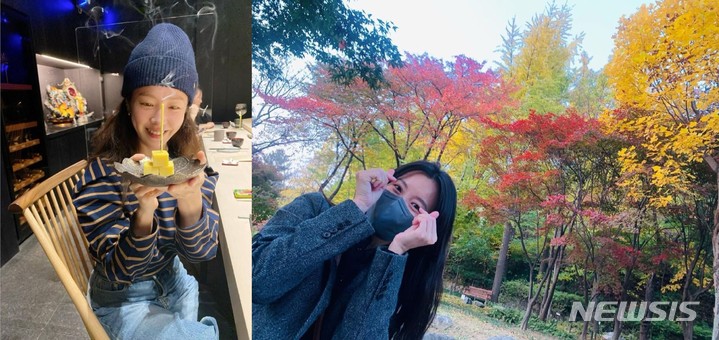 [서울=뉴시스] 한지민, 한효주. 2021.11.05. (사진 =한효주 SNS) photo@newsis.com