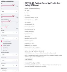 연세대 강남세브란스병원 비뇨의학과 구교철‧이광석 교수와 카이스트 경영대학 안재현 교수팀이 인공지능(AI) 머신러닝 기술인 XGBoost을 이용해 개발한 코로나19 최대질병중증도 예측 시스템. (사진 : 강남세브란스병원 제공) *재판매 및 DB 금지