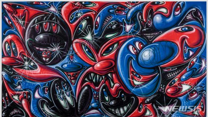 [서울=뉴시스]PAK ATTACK! 2021 Spray paint on canvas 108x192 inches 274 x 488 centimeter