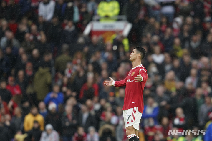 [맨체스터=AP/뉴시스]맨유 크리스티아누 호날두. 2021.11.06. 