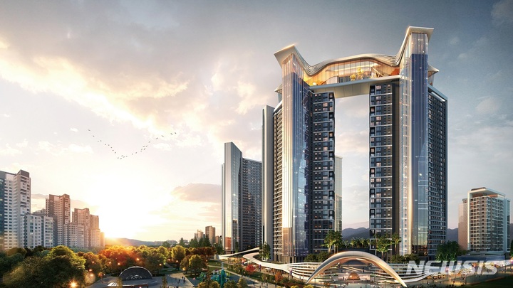 [서울=뉴시스] 과천주공5단지 투시도. (이미지=대우건설 제공)