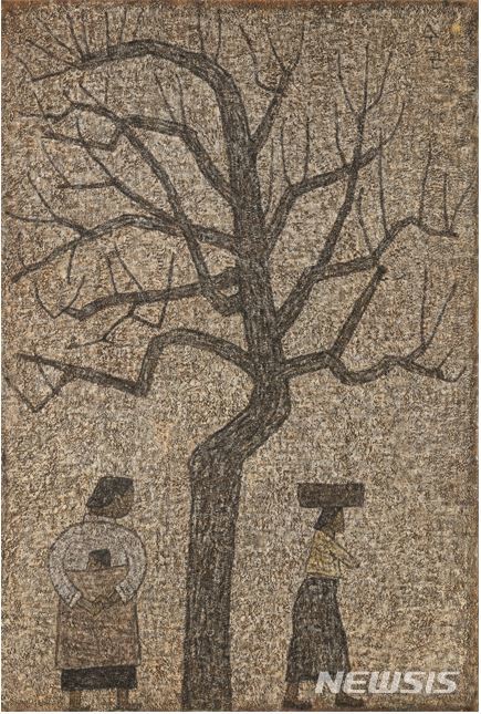 [서울=뉴시스]박수근, 나무와 두 여인, 1962, 캔버스에 유채, 130x89cm, 리움미술관