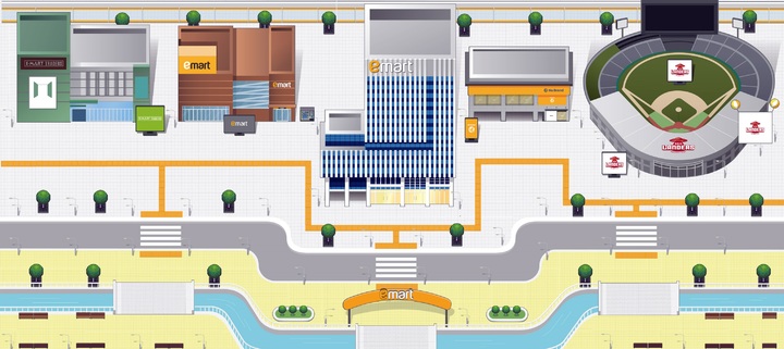 [서울=뉴시스]메타버스 플랫폼 게더타운에 구현된 이마트 타운 모습. (사진=이마트 제공). 2021.11.11. photo@newsis.com *재판매 및 DB 금지