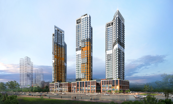 [광주=뉴시스] 구길용 기자 = 광주 북구 운암동에 33층 규모의 '센트럴운암 모아엘가 트레뷰' 아파트 303가구가 공급된다. 사진은 투시도. 2011.11.12. kykoo1@newsis.com *재판매 및 DB 금지