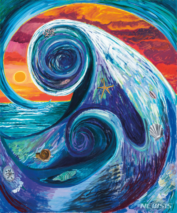 [서울=뉴시스]샤라 휴즈, It's All Organic (모두 자연적), oil and acrylic on canvas 122×101.6cm , 2019, 추정가 5억5000만~6억2000만원