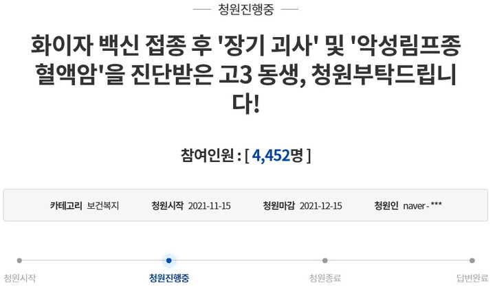 [서울=뉴시스] 청와대 국민청원 캡처 *재판매 및 DB 금지