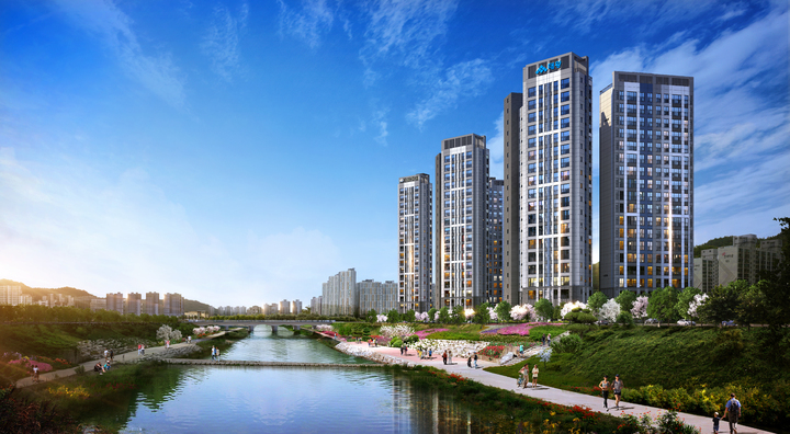 [포항=뉴시스] 강진구 기자 = 건설명가 ㈜태왕(대표이사 회장 노기원)은 지난 3일 경북 포항시에 공급 예정인 ‘남포항 태왕아너스’ 343가구 견본주택을 공개하고 본격적인 분양에 들어갔다고 5일 밝혔다.사진은 투시도.(사진=태왕 제공) 2021.12.05.photo@newsis.com *재판매 및 DB 금지