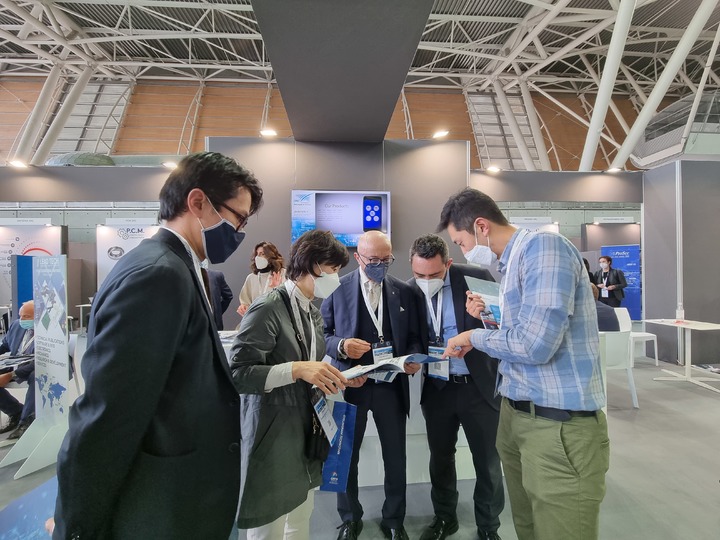 이탈리아 토리노 항공우주방산상담회의 경남관 부스.(사진=경남테크노파크 제공) 2021.12.07. *재판매 및 DB 금지