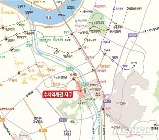 [서울=뉴시스] 수서A2 위치도. (이미지=LH 제공)