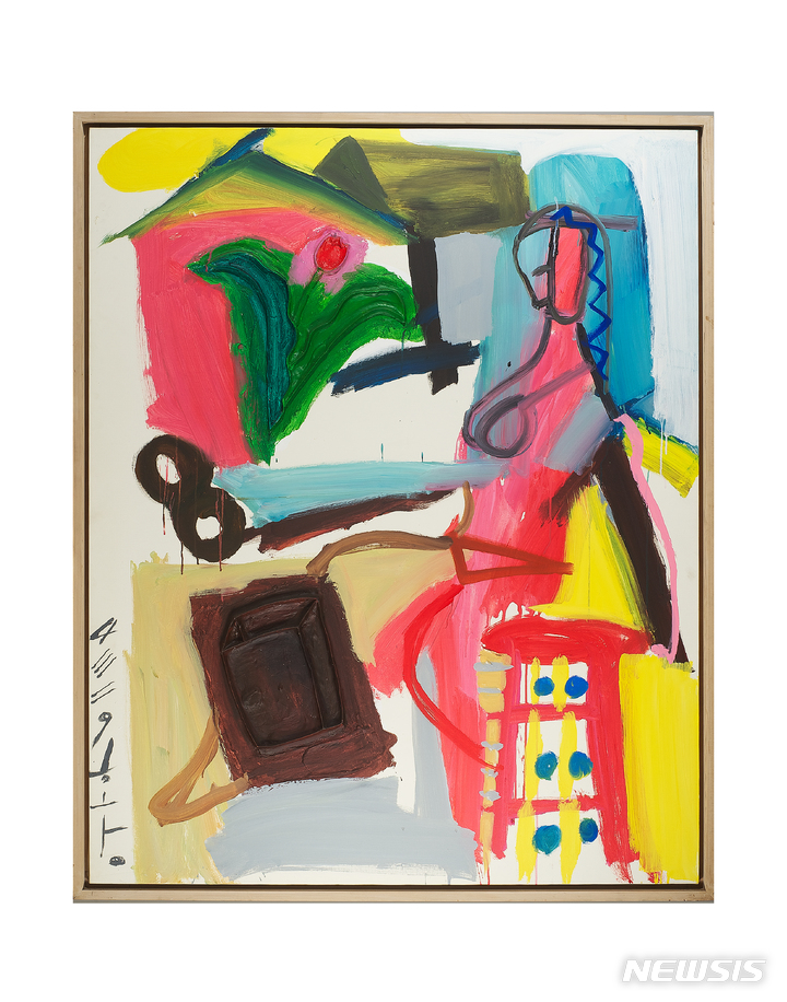 [서울=뉴시스]황창배, 무제.160x135.캔버스에 혼합재료.1996