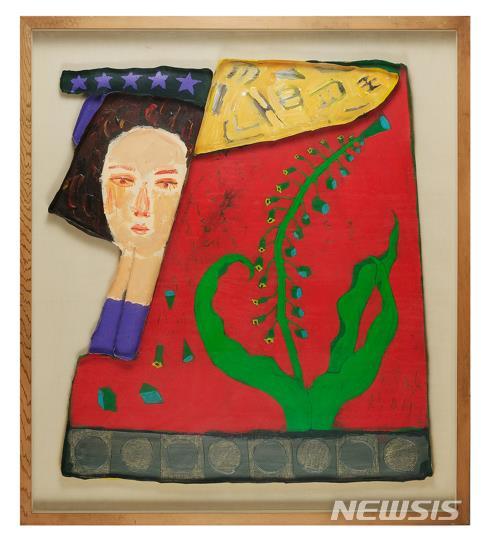 [서울=뉴시스]황창배, 무제 81x80 한지에 혼합재료 1991