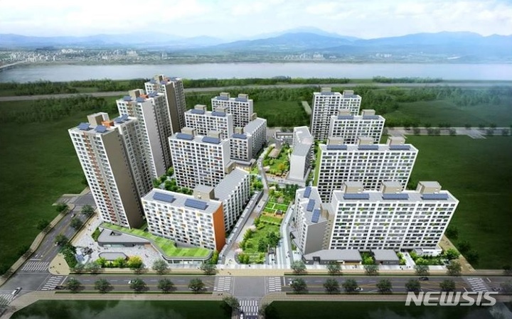 [서울=뉴시스]서울시와 서울주택도시공사(SH공사)가 15일 분양원가를 공개한 고덕강일4단지 조감도. (사진=SH공사 제공). 2021.12.15. photo@newsis.com
