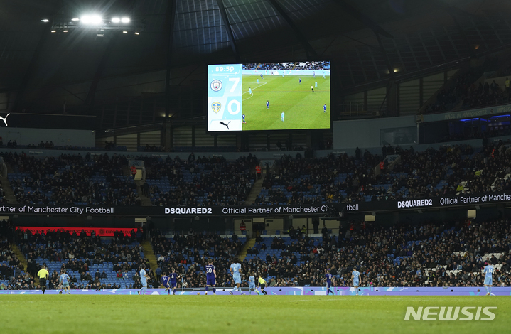 [맨체스터=AP/뉴시스]7-0이라는 스코어가 찍힌 전광판. 2021.12.15.