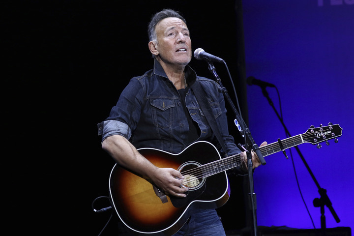 FILE - Bruce Springsteen performs at the 13th annual Stand Up For Heroes benefit concert in support of the Bob Woodruff Foundation in New York on Nov. 4, 2019.  Despite Springsteen's long-time aversion to having his concerts filmed *재판매 및 DB 금지