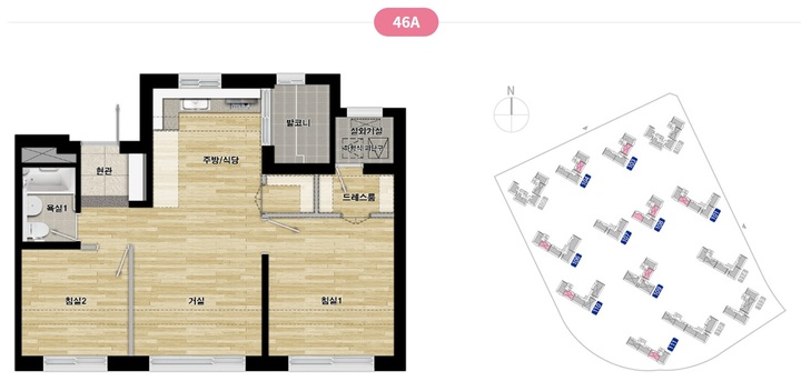 3차 사전청약이 진행된 과천주암지구 전용면적 46㎡A 평면도. (사진=LH 제공) *재판매 및 DB 금지