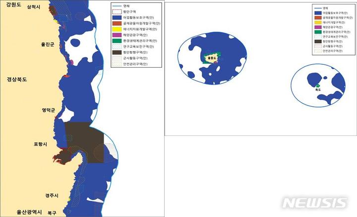 [서울=뉴시스] 경상북도 해양용도구역(안). 