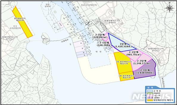 [서울=뉴시스] 항만배후단지 개발사업 현황도.