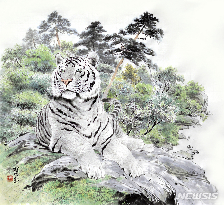 [서울=뉴시스] 정석호 작가의 작품 '백호'. (사진=작가 제공) 2022.01.03. pak7130@newsis.com