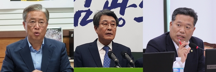 [전북=뉴시스] 왼쪽부터 유성엽, 김광수, 김종회 전 의원. *재판매 및 DB 금지