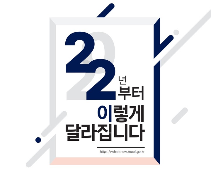 [세종=뉴시스] 기획재정부가 발간한 '2022년부터 이렇게 달라집니다' 책자 표지. (사진=기재부 제공) *재판매 및 DB 금지