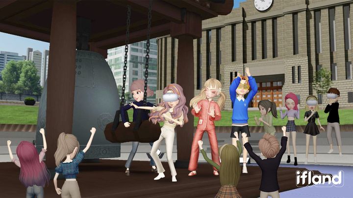 [서울=뉴시스]SK텔레콤은 안전한 신년맞이를 위해 메타버스 서비스 ‘이프랜드’에서 새해맞이 제야의 종 특별 행사를 31일 오후 11시부터, 정동진 랜드에서의 해돋이 생중계를 2022년 새해 첫날인 1월 1일 오전 7시부터 진행한다고 밝혔다. SKT가 서울디지털 재단과 협력해 이프랜드에 서울광장과 보신각 제야의 종을 구현한 '2022 메타버스 서울 제야의 종 페스티벌' 행사 리허설 모습. (사진=SK텔레콤 제공) 2021.12.31