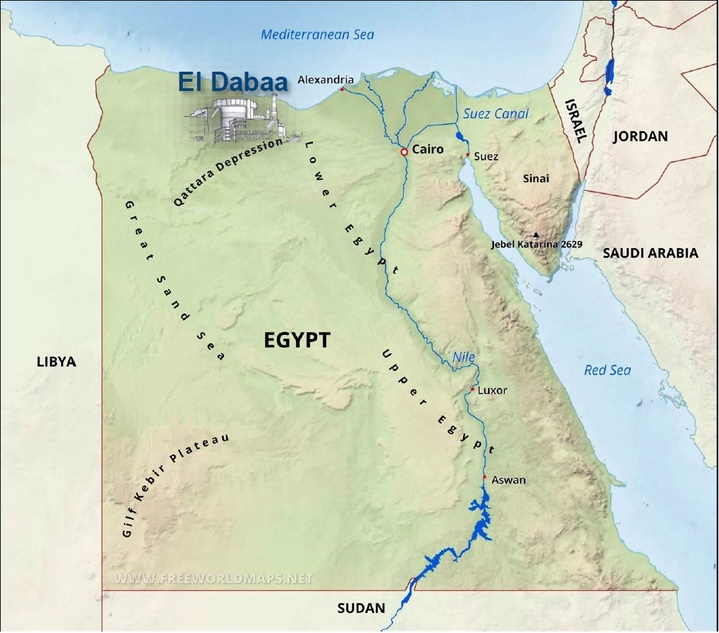 [세종=뉴시스] 이집트 엘다바 위치 지도. 2022.08.25. (사진=한국수력원자력 제공) *재판매 및 DB 금지