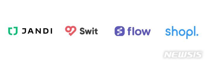 [서울=뉴시스] 왼쪽부터 협업툴 잔디·스윗·플로우·샤플 기업 이미지. (사진=뉴시스 DB). photo@newsis.com