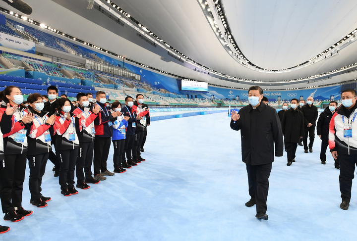 [서울=뉴시스]시진핑 중국 국가주석이 4일 베이징 올림픽 준비 상황을 시찰했다. (사진: 신화통신) 2022.1.4. *재판매 및 DB 금지