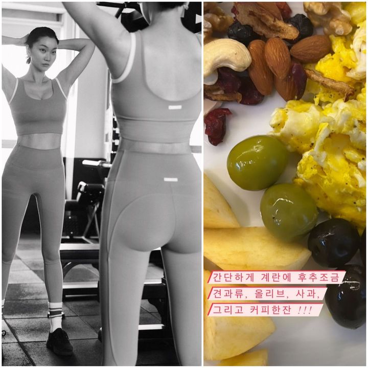 [서울=뉴시스] 장윤주의 탱탱한 애플힙·복근, 알고 보니 엄청난 노력의 산물이었다...'새모이같은 아침식사' 2022.01.05 (사진=장윤주 sns 제공) photo@newsis.com*재판매 및 DB 금지 *재판매 및 DB 금지