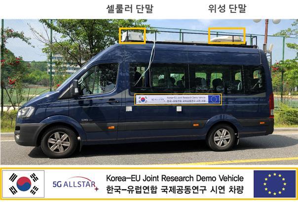 [대전=뉴시스] 5G-위성 다중연결망 시연 차량. *재판매 및 DB 금지