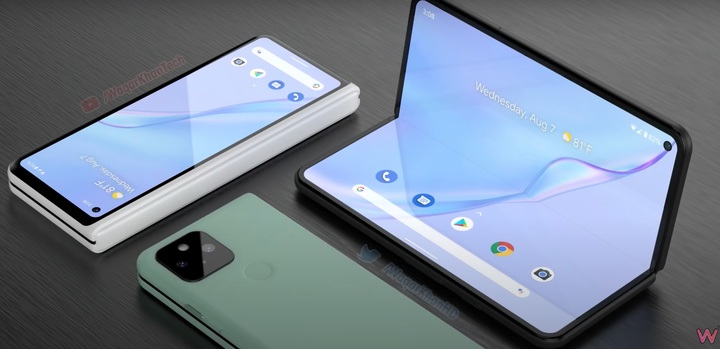 디자이너 와카 칸(Waqar Khan)이 공개한 구글의 폴더블폰 '픽셀 폴드'의 예상 이미지.(출처 : 와카 칸 유튜브 캡처) *재판매 및 DB 금지