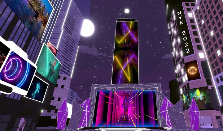 메타버스 플랫폼 디센트럴랜드 내 타임스스퀘어.(사진=제임스타운 제공) *재판매 및 DB 금지