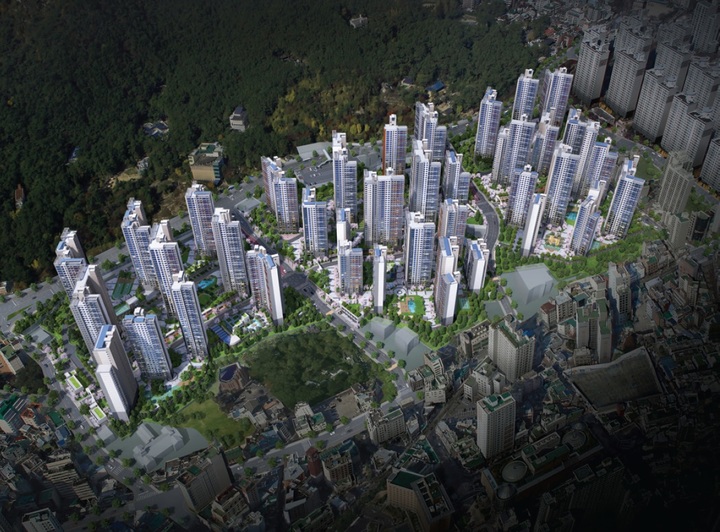 [부산=뉴시스] 동래 래미안 포레스티지 조감도 (사진=레미안 포레스티지 홈페이지 캡처) *재판매 및 DB 금지