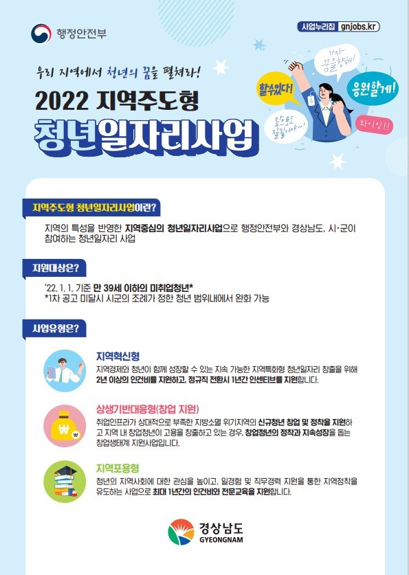 2022 지역주도형 청년일자리사업 포스터.(사진=경남도 제공) *재판매 및 DB 금지