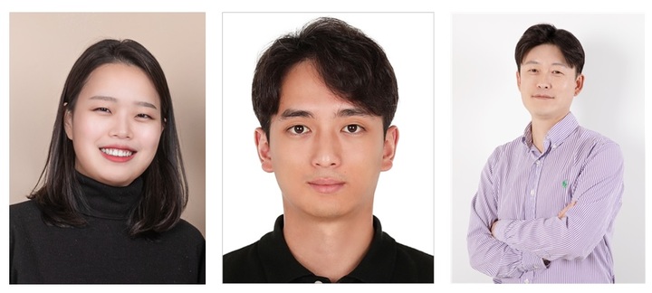 [서울=뉴시스]김다정 학생(좌, 공동 제1저자), 한상우 학생 (중간, 공동 제1저자), 이종범 교수(우, 교신저자). 사진 서울시립대 *재판매 및 DB 금지
