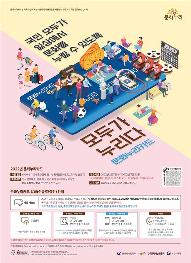 [서울=뉴시스]문화누리카드 홍보 포스터 (사진 = 문화체육관광부) 2022.1.26. photo@newsis.com *재판매 및 DB 금지