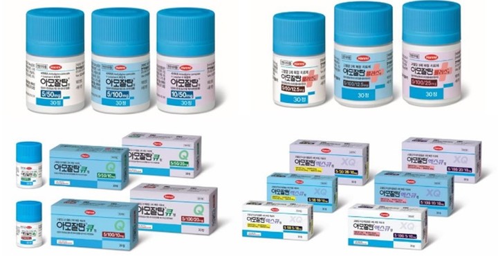 한미약품의 아모잘탄패밀리 4종 18개 용량 제품 모습 (사진=한미약품 제공) *재판매 및 DB 금지