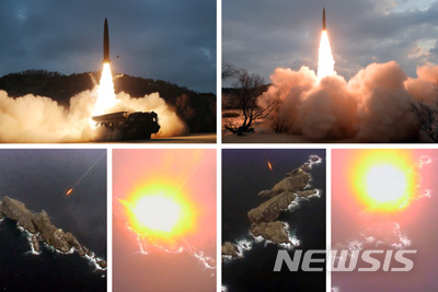 [서울=뉴시스]28일 북한 조선노동당 기관지 노동신문은 지난 25일과 27일 장거리 순항미사일 체계 갱신, 지대지 전술유도탄 상용전투부 위력 확증 시험 발사를 각 진행했다고 보도했다. (사진=노동신문 홈페이지 갈무리) 2022.01.28 