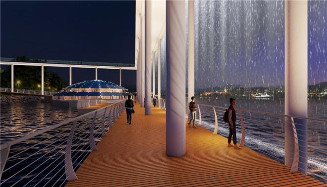 [서울=뉴시스] 서울시가 도시경쟁력 제고를 위한 '제2 한강르네상스' 계획에 시동을 걸었다. 지난 10년간 홍수 예방, 수질 정화 등 치수에만 머물던 한강을 문화·예술 공간으로 재편해 국제적 경쟁력을 갖추겠다는 목표다. 사진은 선유도공원에 설치될 'ㄷ'자 형태의 보행데크. (사진=서울시 제공) 2022.02.03. photo@newsis.com *재판매 및 DB 금지