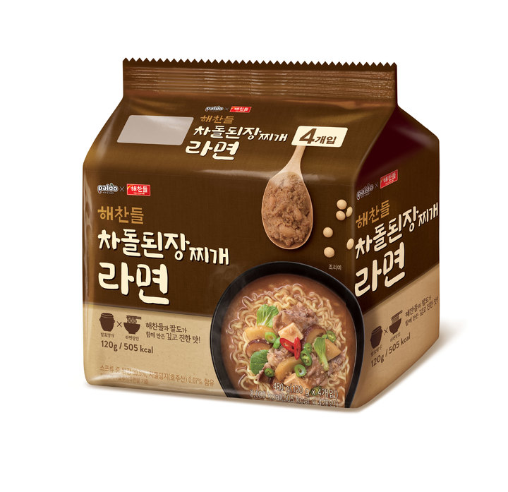 롯데, '팔도&해찬들 차돌된장찌개라면' 단독 출시