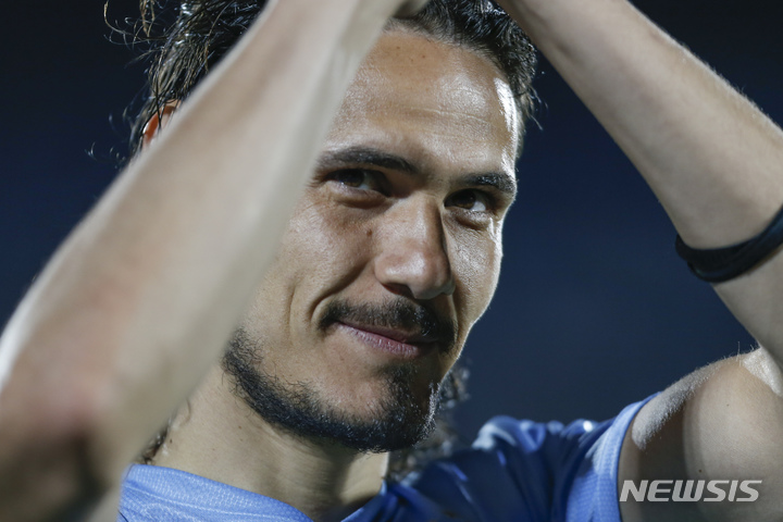 [몬테비데오=AP/뉴시스]우루과이 골잡이 카바니. 2022.02.01.