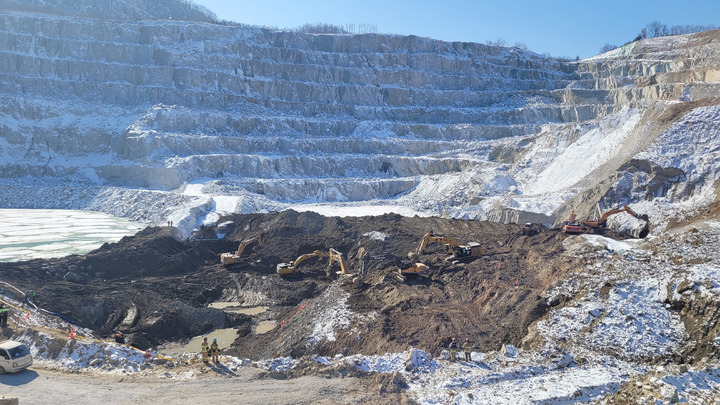 경기 양주시 삼표산업 석재 채취장 토사 붕괴 사고 현장. (사진= 소방청 제공) *재판매 및 DB 금지