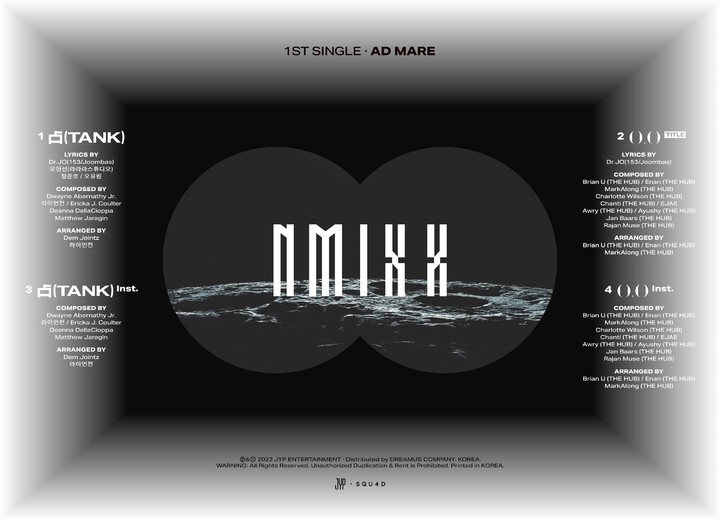 [서울=뉴시스] 엔믹스 트랙리스트. 2022.02.07. (사진 = JYP엔터테인먼트 제공) photo@newsis.com*재판매 및 DB 금지 *재판매 및 DB 금지