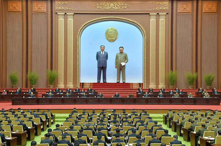 [서울=뉴시스] 북한 최고인민회의 장면. 2022.02.08. (사진=노동신문 누리집 갈무리) *재판매 및 DB 금지